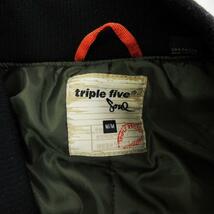 トリプルファイブソウル TRIPLEFIVESOUL MA-1 ブルゾン ジャケット 中綿 ロゴ 刺しゅう カーキ グリーン 緑 M メンズ_画像4