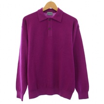 ケンゾー KENZO PARIS ポロシャツ ニット セーター ヴィンテージ 長袖 ウール 紫 パープル /BB メンズ_画像1