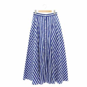 ru Phil LE PHIL block stripe skirt flair long 0 blue white blue white /HK #OS lady's 