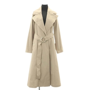  Erin ELIN big color trench coat outer long belt attaching 36 S beige /YQ #OS lady's 