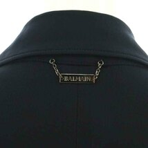 バルマン BALMAIN テーラードジャケット ロング シングル サイドベンツ 9 M 紺 ネイビー /NW2 ■BM レディース_画像6