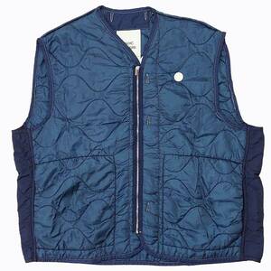 未使用品 オーエーエムシー OAMC RE:WORK タグ付き 22SS Zipped Gilet OAXU429684 再構築 キルティング ベスト ジャケット 紺 ネイビー L