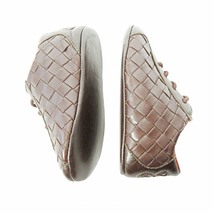 ボッテガヴェネタ BOTTEGA VENETA 美品 ベビーシューズ イントレチャートレザー スニーカー ブラウン 茶 19 0410 IBO51 キッズ_画像2