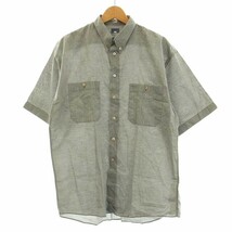 ケンゾー KENZO PARIS ボタンダウンシャツ カジュアルシャツ 半袖 ヴィンテージ 2 M グレー /KQ メンズ_画像1