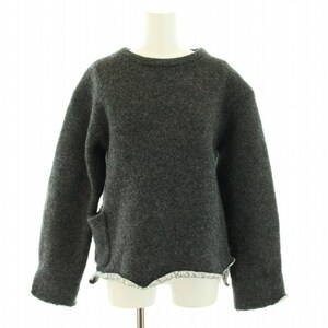 サンシー SUNSEA 18AW グーフィーセーター GOOFY SWEATER カットソー ニット 長袖 フード付き ウール 2 M グレー /YT メンズ レディース