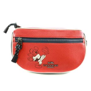 コーチ COACH Disney ミッキーマウス 空手 ボディバッグ ウエストバッグ レザー 赤 レッド 黒 ブラック 白 ホワイト 3745 /NW1