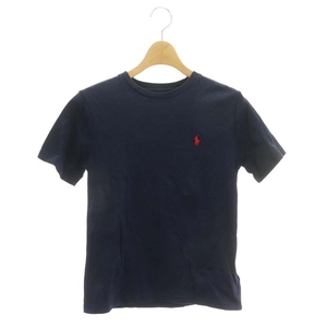 ポロ ラルフローレン POLO RALPH LAUREN Tシャツ カットソー 半袖 ロゴ刺繍 コットン S(8)140 紺 ネイビー /NR ■OS キッズ