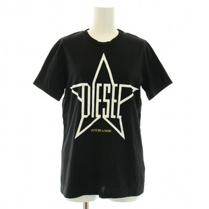  diesel DIESEL T-shirt cut and sewn short sleeves crew neck Logo print Star star S black black /BB lady's 