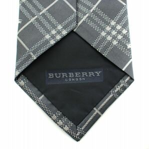 バーバリー ロンドン BURBERRY LONDON ネクタイ レギュラータイ チェック柄 ロゴ シルク グレー /BB メンズの画像6