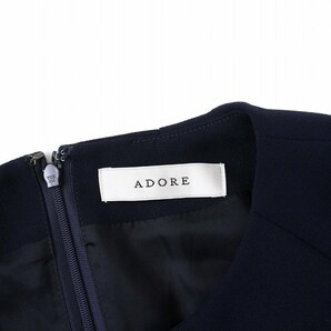 アドーア ADORE 19AW ロングワンピース クルーネック 長袖 袖デザイン 36 S 紺 ネイビー /KH レディースの画像4