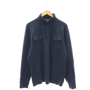  Brooks Brothers BROOKS BROTHERS 346 half Zip pull over cut and sewn T-shirt long sleeve high‐necked L navy blue navy /AT men's 