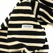 オーチバル ORCIVAL オーシバル バスクシャツ カットソー 長袖 ボートネック ストレッチ ボーダー柄 ロゴ 1 M 黒 ブラック 白 ホワイト_画像9