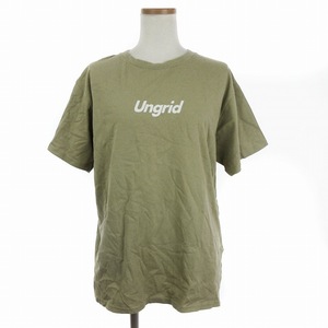 アングリッド UNGRID 21SS 10周年限定 UngridロゴTee Tシャツ カットソー 半袖 ロゴ プリント コットン ベージュ F ■002 レディース