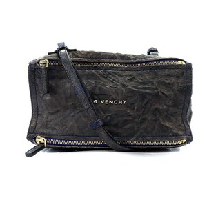 ジバンシィ GIVENCHY パンドラ ミニ ショルダーバッグ シワ加工 レザー 黒 ブラック /AK9 レディース