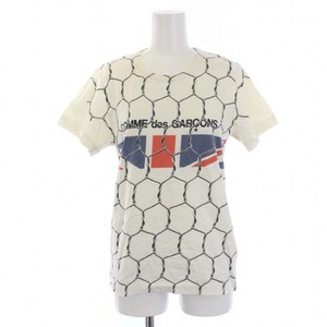  Comme des Garcons COMME des GARCONS AD2000 футболка cut and sewn короткий рукав вырез лодочкой принт белый белый /BM женский 