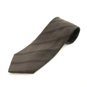  Prada PRADA necktie regular Thai stripe pattern silk tea Brown /BB men's 