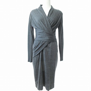  Donna Karan New York DKNYkashu cool One-piece stretch have knee height long sleeve wool gray US 2 approximately XS corresponding 0409 lady's 