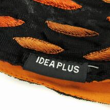 IDEA PLUS ストール マフラー シルク レーヨン 刺繍 黒 ブラック オレンジ レディース_画像4