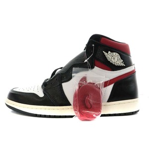 未使用品 NIKE Air Jordan 1 Retro High Black White Sail Gym Red ハイカット スニーカー US10 28.0cm 黒 赤 555088-061