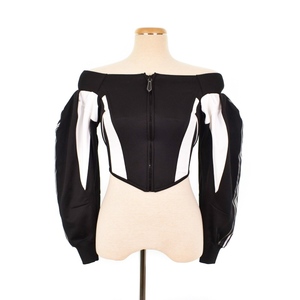 BURBERRY LONDON ENGLAND Jersey Off Shoulder Corset Top jersey off shoulder corset deformation design jacket blouson 4562553