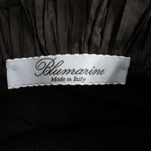 ブルマリン Blumarine 美品 カシミヤ シルク切替 ニットカットソー 半袖 袖プリーツ 黒 ブラック I40 約M相当 0409 レディースの画像4