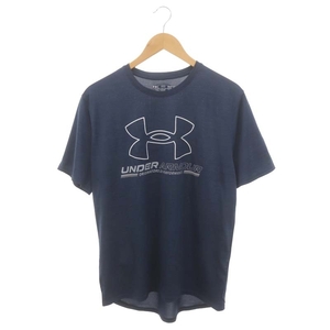 アンダーアーマー UNDER ARMOUR トレーニングウェア半袖トップス Tシャツ カットソー ロゴプリント LG 紺 白 メンズ