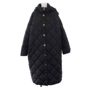 イエロ YELLO 22AW WINTER BLACK PUFFER COAT キルティングコート 中棉コート ロング フード F 黒 ブラック YE-22A2-AP01 レディース