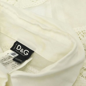 ディー&ジー ドルガバ ドルチェ&ガッバーナ D&G レースボーダーシャツ 長袖 26/40 白 ホワイト /HK ■OS ■SH レディースの画像8