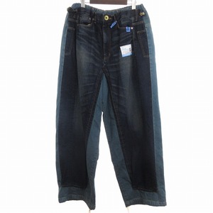 ミハラヤスヒロ 23AW エンベデッド デニム トラウザーズ EMBEDED DENIM TROUSERS ジーンズ ロング ワイド A11PT021 青 48 M位