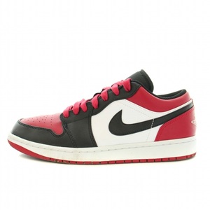 ナイキ NIKE エアジョーダン1ローブレッドトゥ Air Jordan 1 Low Bred Toe スニーカー レザー US10 28.0cm 赤 黒 553558-612 メンズ