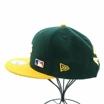 ニューエラ NEW ERA 9FIFTY オークランド・アスレチックス ベースボールキャップ 野球帽 帽子 M-L 緑 グリーン 黄色 イエロー /TK メンズ_画像2