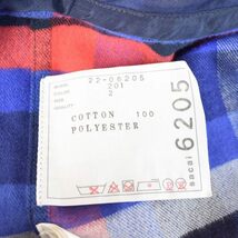 サカイ sacai 22SS Plaid Shirt ドッキング 素材切替 シャツ ブラウス 半袖 チェック 2 青 ブルー 22-06205 レディース_画像4