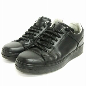 ボッテガヴェネタ BOTTEGA VENETA スニーカー ローカット シューズ レザー ブラック 黒 40 1/2 25.5cm位 メンズ