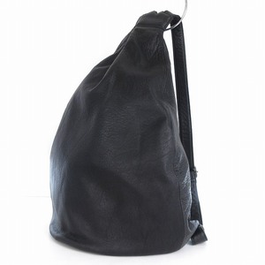 ディスコード 美品 Yohji Yamamoto SOFT CALF SHRINK LEATHER BACK PACK リュックサック バックパック レザー 黒 鞄 ■SM1