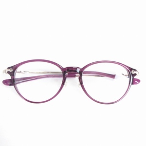 フォーナインズ 999.9 美品 NPM-136 メガネ 眼鏡 度無し ボストン型 紫 パープル 48□18 138 アイウェア レディース