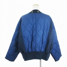 ザラ 美品 WATER-REPELLENT QUILTED JACKET 中綿ジャケット キルティング ナイロン バイカラー 黒 紺 ブラック ネイビー L ■SM1_画像3