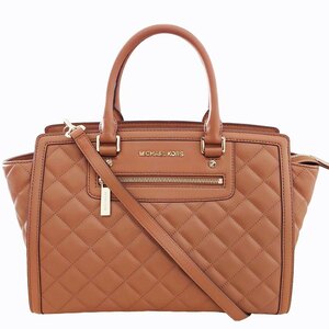 マイケルコース MICHAEL KORS 極美品 キルティング 2WAY ハンドバッグ ショルダーバッグ レザー 30F4GZQS3L ブラウン 0410 レディース