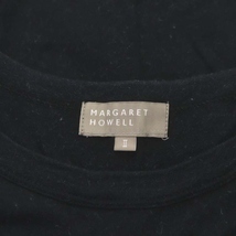 マーガレットハウエル MARGARET HOWELL Tシャツ カットソー 半袖 無地 コットン 2 黒 ブラック /NR ■OS レディース_画像3
