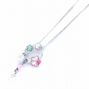 スワロフスキー SWAROVSKI ネックレス チェーン 花クリスタル アクセサリー スワン刻印 シルバーカラー /KW レディース