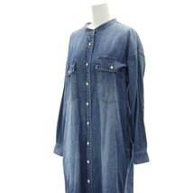 スローブ イエナ SLOBE IENA LE DENIM ロングワンピース マキシ 長袖 デニム F 青 ブルー /AT ■OS レディース_画像4