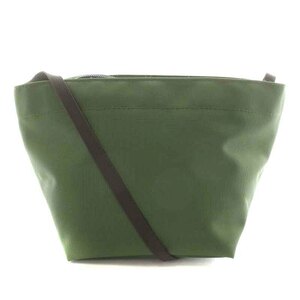  Herve Chapelier Herve Chapelier pochette shoulder bag nylon boat shape green green black black /NW9 lady's 