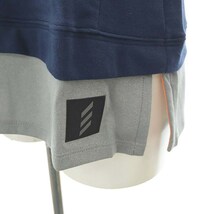 未使用品 アディダス adidas カラーブロック半袖シャツ ポロシャツ プルオーバー コットン M グレー 紺 ネイビー /YQ_画像6