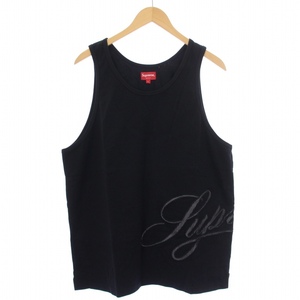 シュプリーム SUPREME 21SS Mesh Script Tank Top タンクトップ カットソー クルーネック ロゴ L 黒 ブラック /BM メンズ