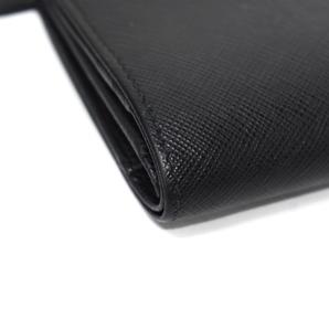 プラダ PRADA 長財布 二つ折り財布 サフィアーノレザー ロゴプレート 黒 ブラック メンズの画像6