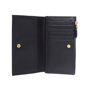 プラダ PRADA 長財布 二つ折り財布 サフィアーノレザー ロゴプレート 黒 ブラック メンズの画像3