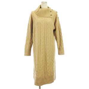 k Miki .k Kumikyoku KUMIKYOKU air u- Lumix cable knitted One-piece long OPWXKW0556 Camel 2 lady's 