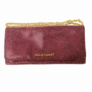 ジルスチュアート JILL STUART 長財布 ロング ウォレット 二つ折り ロゴ チェーン 総柄 ピンク 0422 レディース