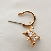 スワロフスキー SWAROVSKI 美品 シンボリックスター SYMBOLIC STAR ドロップピアス フープピアス ラインストーン ゴールドカラー_画像5