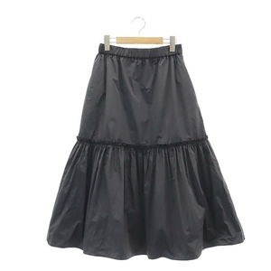  Iena IENA 22AW memory tough tagya The -tia-do skirt long flair satin chu-ru gray /CX #OS lady's 