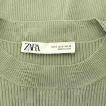 ザラ ZARA ボリュームスリーブニット カットソー 長袖 リブ S 緑 グリーン /NR ■OS レディース_画像3